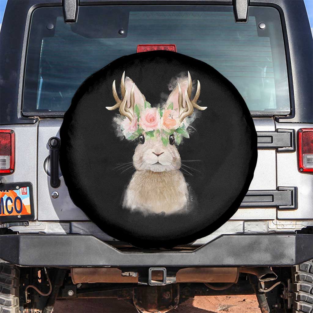 Ostara Pagan Eostre Easter Day Spare Tire Cover Rabbit Wolpertinger Spring Equinox Festival TS11 No hole Black Print Your Wear