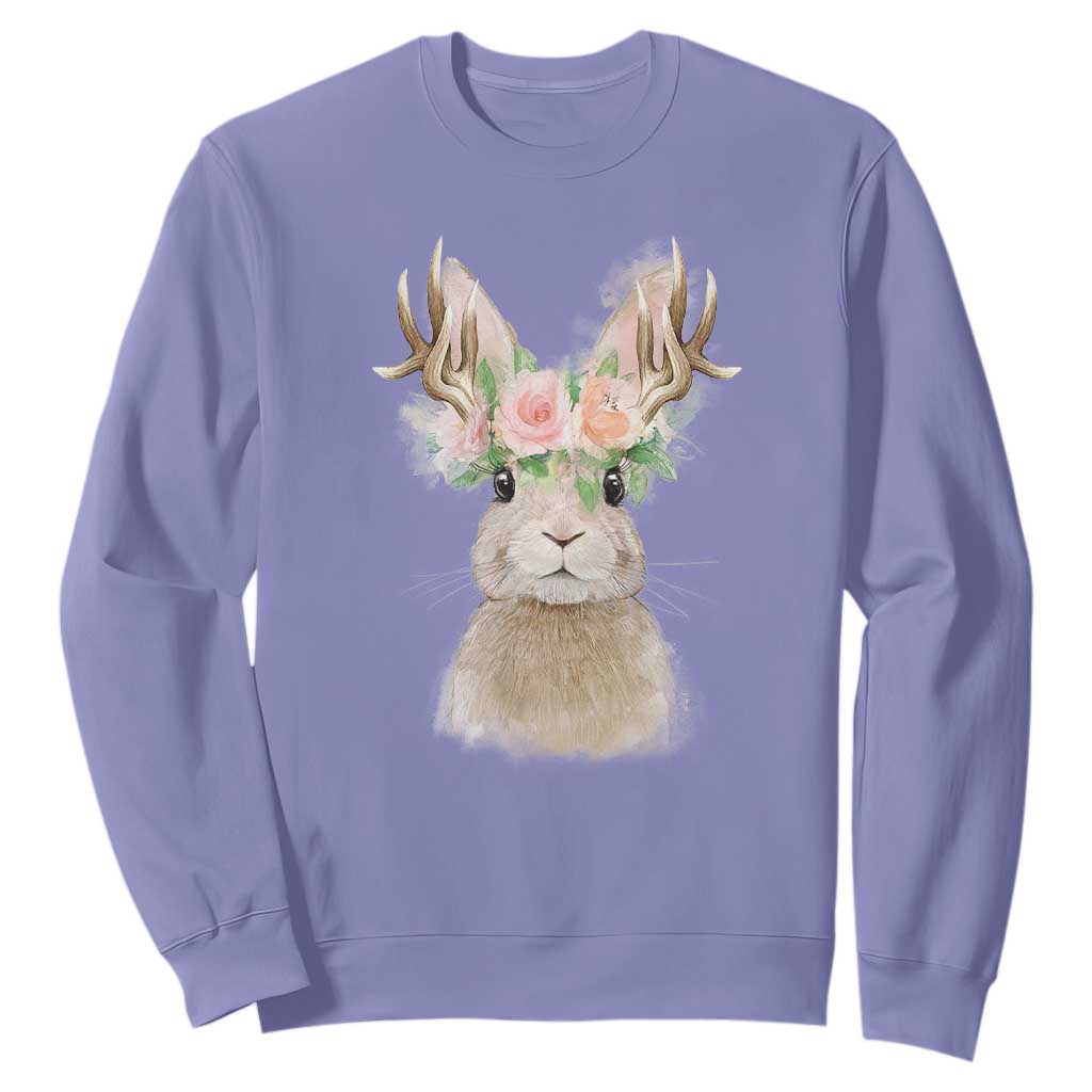 Ostara Pagan Eostre Easter Day Sweatshirt Rabbit Wolpertinger Spring Equinox Festival TS11 Violet Print Your Wear