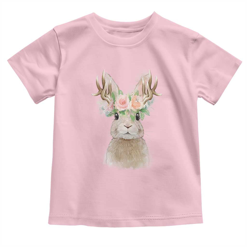 Ostara Pagan Eostre Easter Day Toddler T Shirt Rabbit Wolpertinger Spring Equinox Festival TS11 Light Pink Print Your Wear