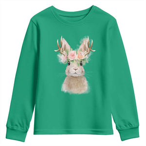 Ostara Pagan Eostre Easter Day Youth Sweatshirt Rabbit Wolpertinger Spring Equinox Festival TS11 Irish Green Print Your Wear