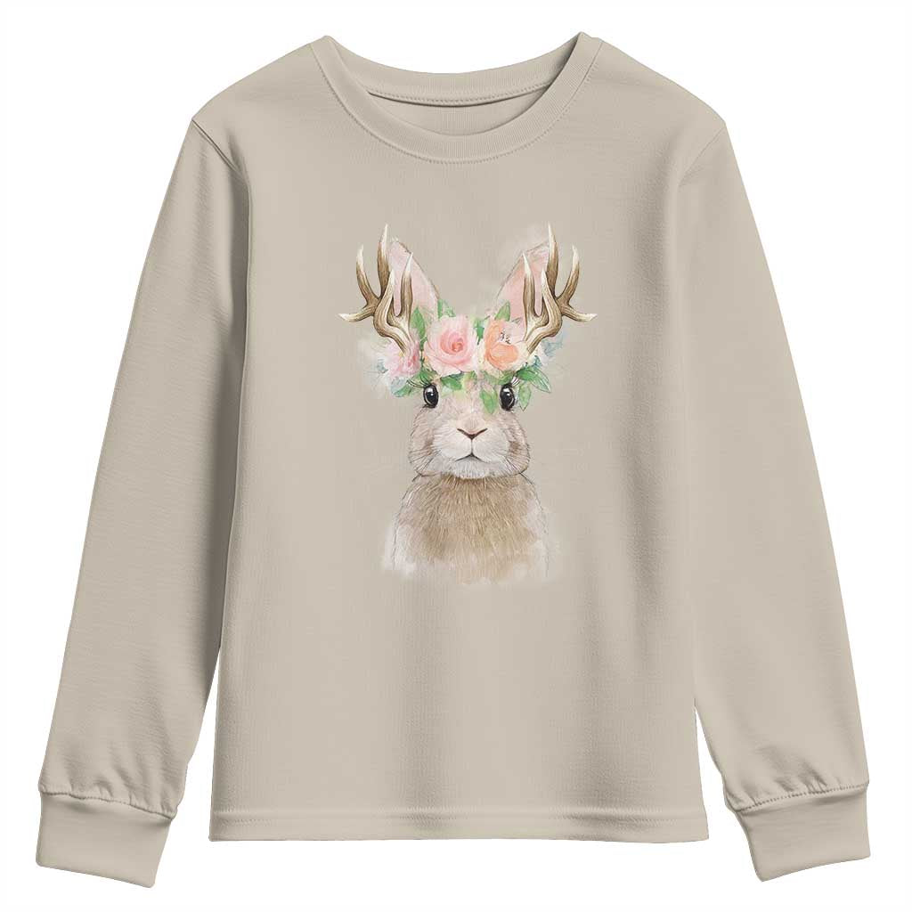 Ostara Pagan Eostre Easter Day Youth Sweatshirt Rabbit Wolpertinger Spring Equinox Festival TS11 Sand Print Your Wear