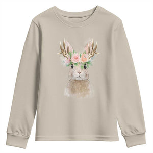 Ostara Pagan Eostre Easter Day Youth Sweatshirt Rabbit Wolpertinger Spring Equinox Festival TS11 Sand Print Your Wear