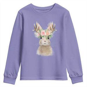 Ostara Pagan Eostre Easter Day Youth Sweatshirt Rabbit Wolpertinger Spring Equinox Festival TS11 Violet Print Your Wear