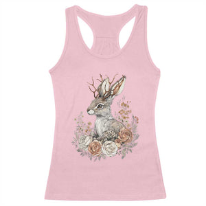 Easter Day Jackalope Vintage Floral Cottagecore Racerback Tank Top TS11 Light Pink Print Your Wear