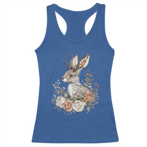 Easter Day Jackalope Vintage Floral Cottagecore Racerback Tank Top TS11 Royal Blue Print Your Wear