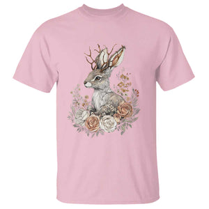 Easter Day Jackalope Vintage Floral Cottagecore T Shirt TS11 Light Pink Print Your Wear