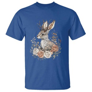 Easter Day Jackalope Vintage Floral Cottagecore T Shirt TS11 Royal Blue Print Your Wear