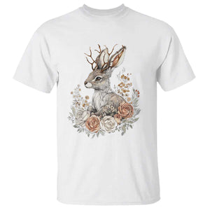 Easter Day Jackalope Vintage Floral Cottagecore T Shirt TS11 White Print Your Wear