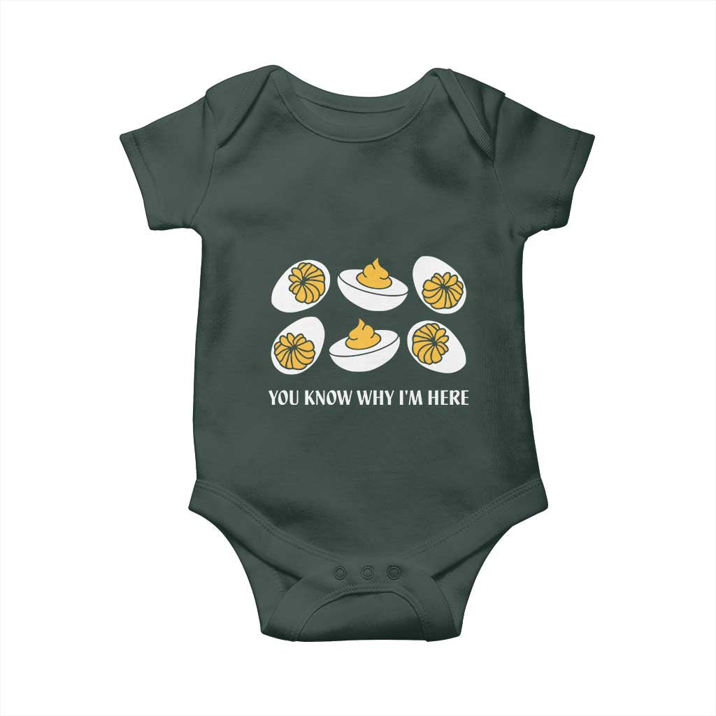 Funny Easter Day Thanksgiving Deviled Egg Baby Onesie You Know Why I'm Here TS11 Print Your Wear