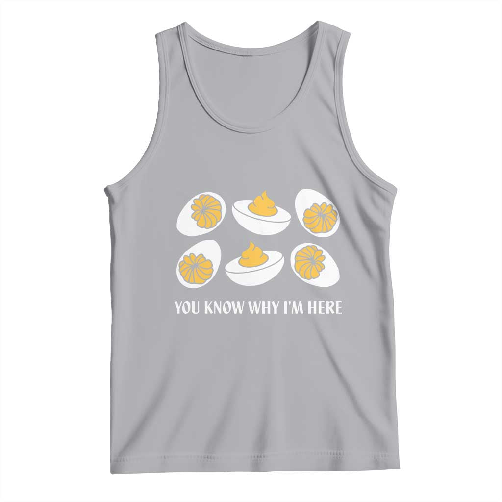 Funny Easter Day Thanksgiving Deviled Egg Tank Top You Know Why I'm Here TS11 Athletic Heather Print Your Wear