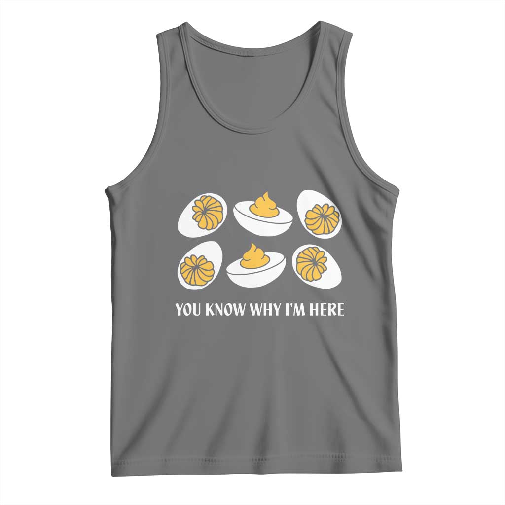 Funny Easter Day Thanksgiving Deviled Egg Tank Top You Know Why I'm Here TS11 Black Heather Print Your Wear