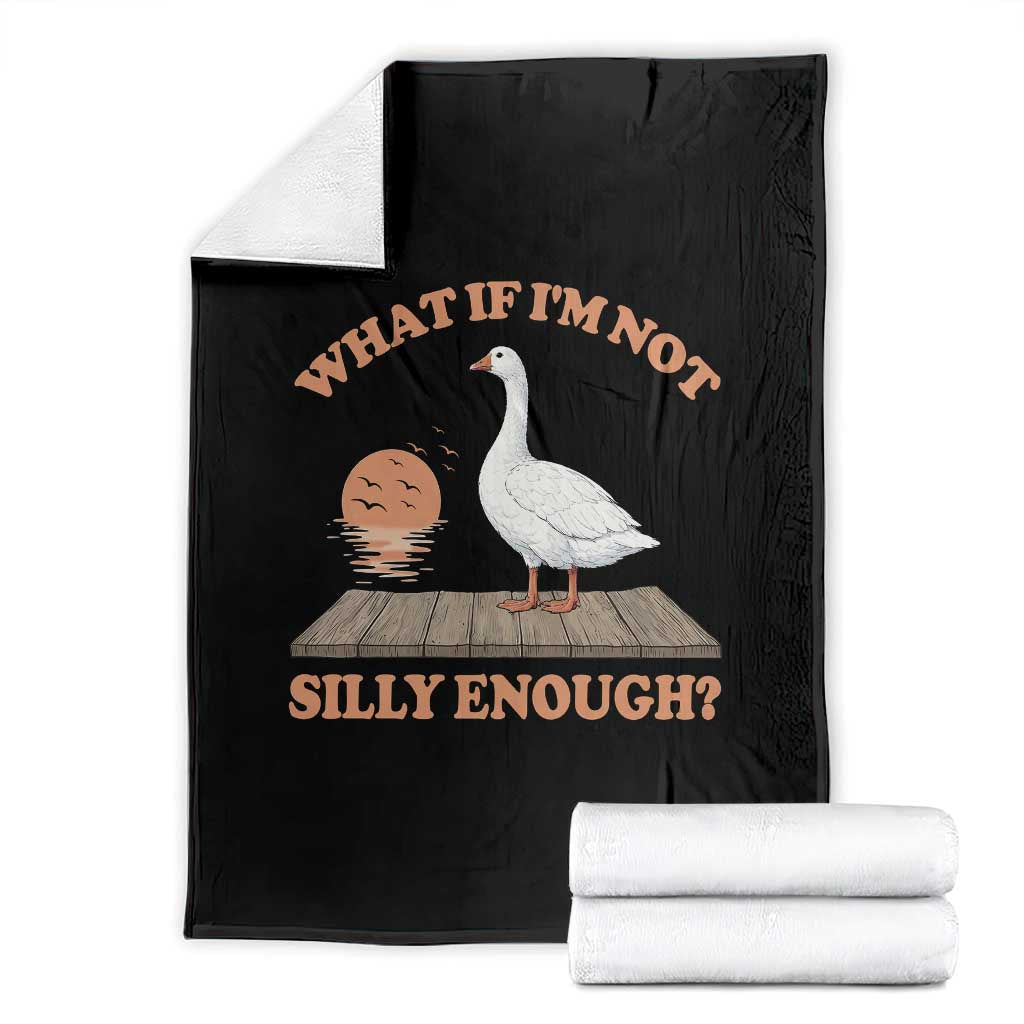 What If I'm Not Silly Enough Funny Silly Goose Throw Blanket TS11 Black Print Your Wear