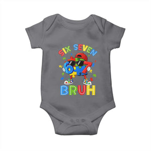 67 Autism Awareness Baby Onesie Funny Six Seven Bruh Autistic Puzzle Kids Boys TS11 Charcoal Print Your Wear