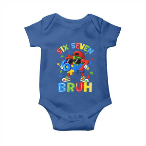 67 Autism Awareness Baby Onesie Funny Six Seven Bruh Autistic Puzzle Kids Boys TS11 Royal Blue Print Your Wear