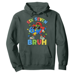 67 Autism Awareness Hoodie Funny Six Seven Bruh Autistic Puzzle Kids Boys TS11 Dark Forest Green Print Your Wear