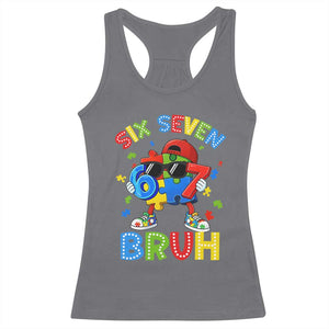 67 Autism Awareness Racerback Tank Top Funny Six Seven Bruh Autistic Puzzle Kids Boys TS11 Charcoal Print Your Wear