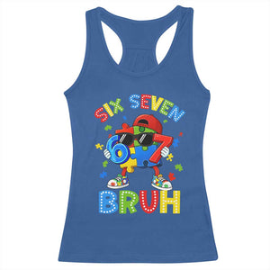 67 Autism Awareness Racerback Tank Top Funny Six Seven Bruh Autistic Puzzle Kids Boys TS11 Royal Blue Print Your Wear