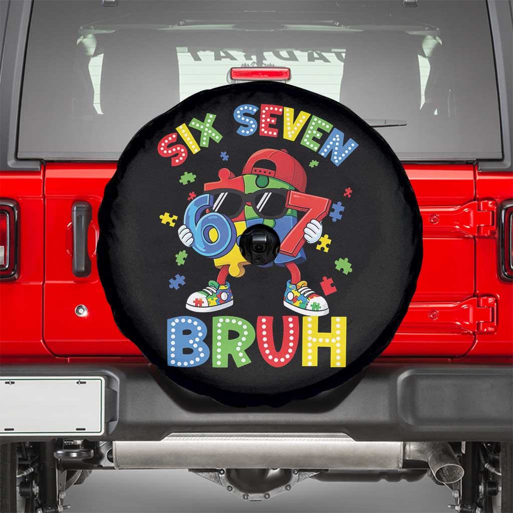 67 Autism Awareness Spare Tire Cover Funny Six Seven Bruh Autistic Puzzle Kids Boys TS11 Black Print Your Wear