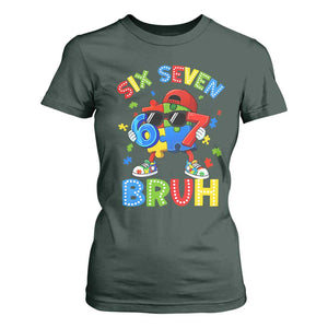 67 Autism Awareness T Shirt For Women Funny Six Seven Bruh Autistic Puzzle Kids Boys TS11 Dark Forest Green Print Your Wear
