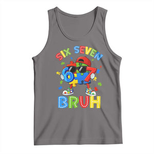 67 Autism Awareness Tank Top Funny Six Seven Bruh Autistic Puzzle Kids Boys TS11 Deep Heather Print Your Wear