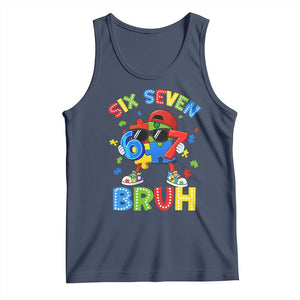 67 Autism Awareness Tank Top Funny Six Seven Bruh Autistic Puzzle Kids Boys TS11 Navy Print Your Wear