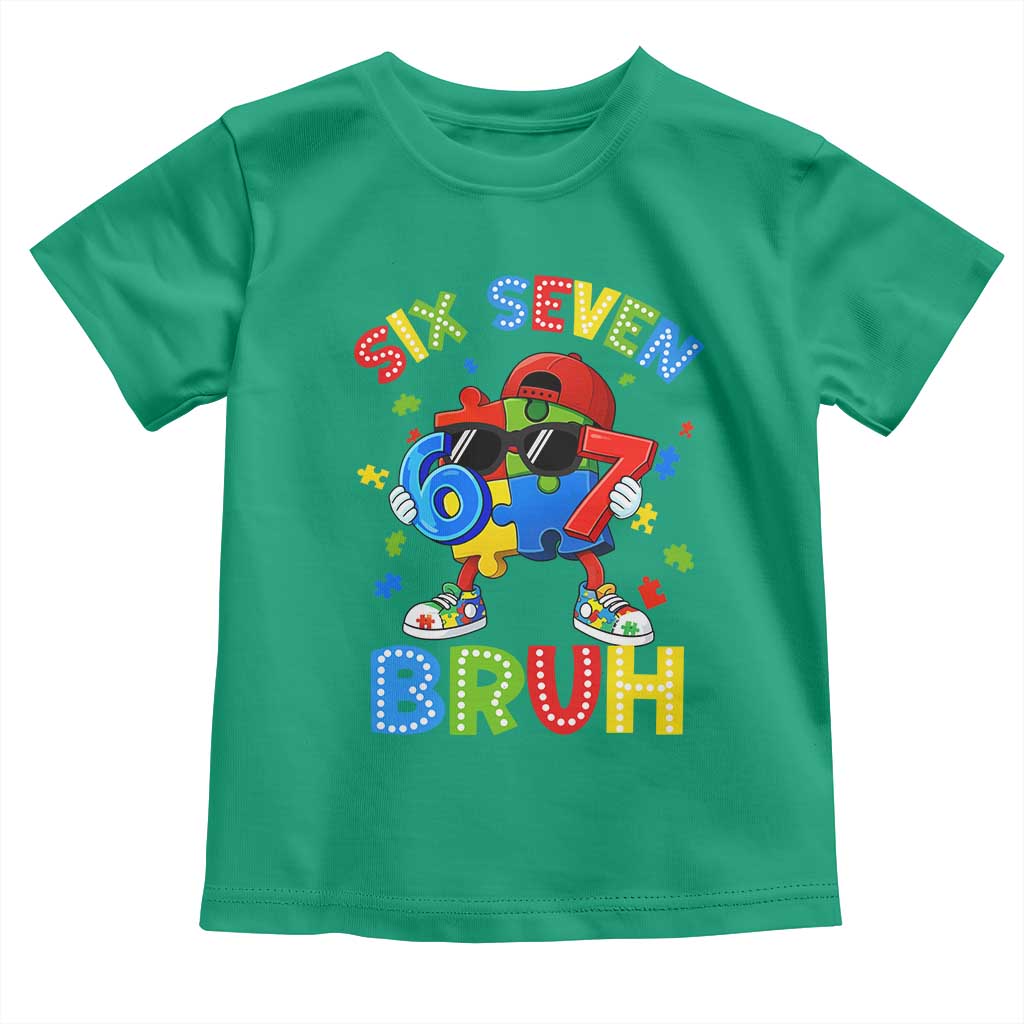 67 Autism Awareness Toddler T Shirt Funny Six Seven Bruh Autistic Puzzle Kids Boys TS11 Irish Green Print Your Wear