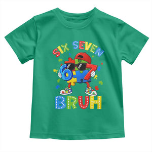 67 Autism Awareness Toddler T Shirt Funny Six Seven Bruh Autistic Puzzle Kids Boys TS11 Irish Green Print Your Wear