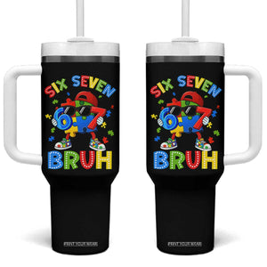 67 Autism Awareness Tumbler With Handle Funny Six Seven Bruh Autistic Puzzle Kids Boys TS11 One Size: 40 oz Black Print Your Wear