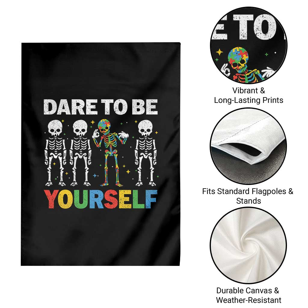 Autism Awareness 67 Garden Flag Dare To Be Yourself Six Seven Autism Skeleton TS11 Print Your Wear