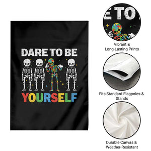 Autism Awareness 67 Garden Flag Dare To Be Yourself Six Seven Autism Skeleton TS11 Print Your Wear