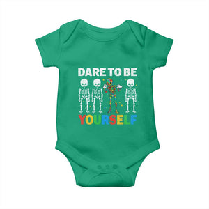 Autism Awareness 67 Baby Onesie Dare To Be Yourself Six Seven Autism Skeleton TS11 Irish Green Print Your Wear