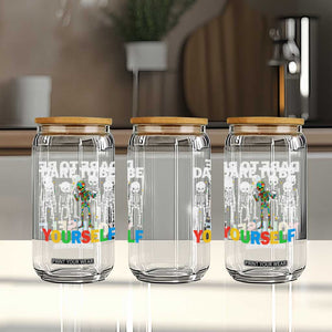 Autism Awareness 67 Glass Can Dare To Be Yourself Six Seven Autism Skeleton TS11 Print Your Wear