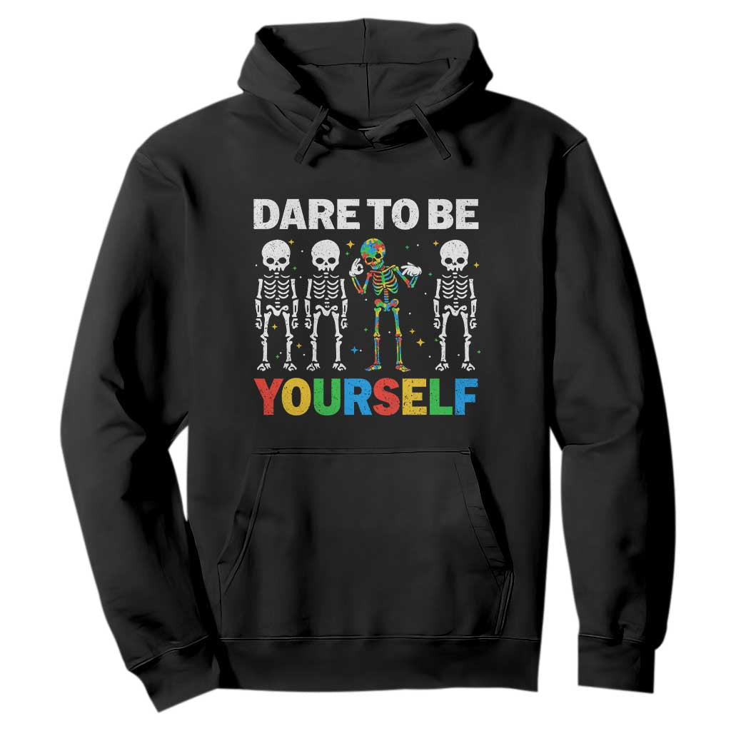 Autism Awareness 67 Hoodie Dare To Be Yourself Six Seven Autism Skeleton TS11 Black Print Your Wear