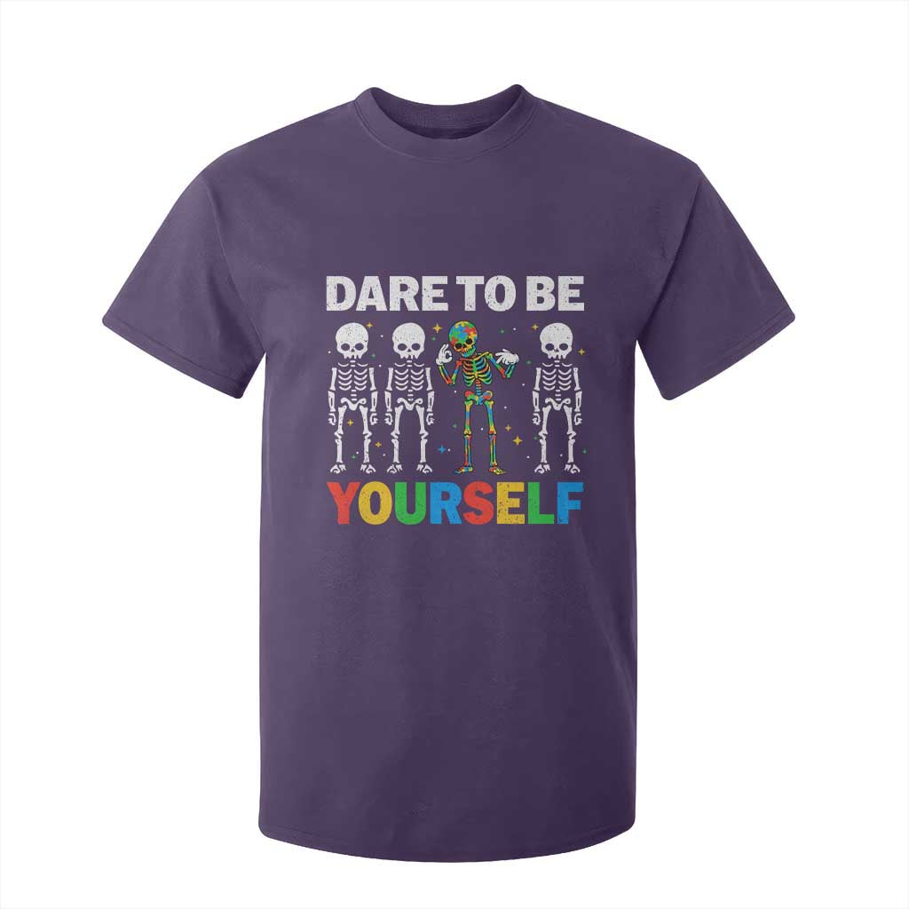Autism Awareness 67 T Shirt For Kid Dare To Be Yourself Six Seven Autism Skeleton TS11 Purple Print Your Wear
