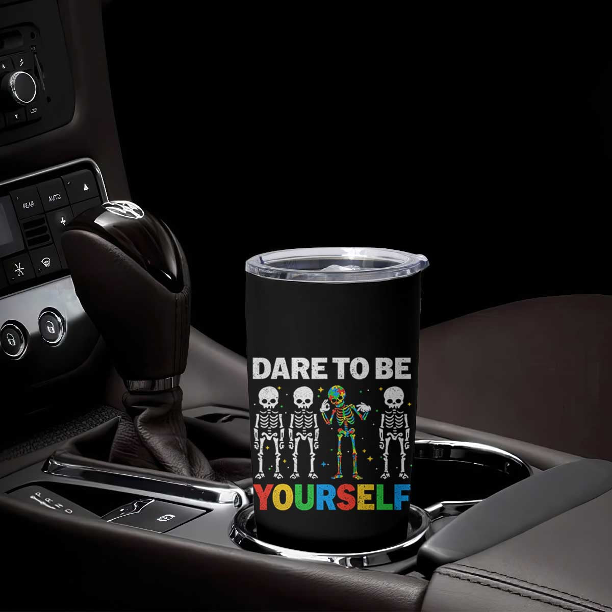 Autism Awareness 67 Tumbler Cup Dare To Be Yourself Six Seven Autism Skeleton TS11 Print Your Wear