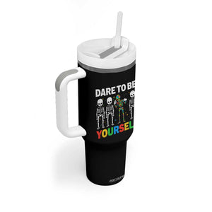 Autism Awareness 67 Tumbler With Handle Dare To Be Yourself Six Seven Autism Skeleton TS11 Print Your Wear