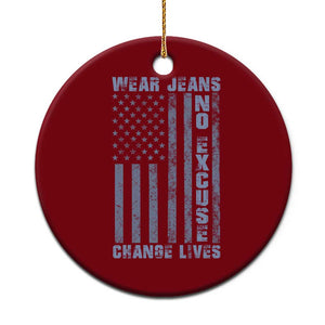 Denim Day Awareness Ceramic Ornament Wear Jeans No Excuse Change Lives Vintage American Flag TS11 1pc Red Print Your Wear