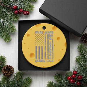 Denim Day Awareness Ceramic Ornament Wear Jeans No Excuse Change Lives Vintage American Flag TS11 1pc Yellow Cheese Print Your Wear