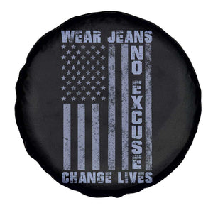 Denim Day Awareness Spare Tire Cover Wear Jeans No Excuse Change Lives Vintage American Flag TS11 Print Your Wear