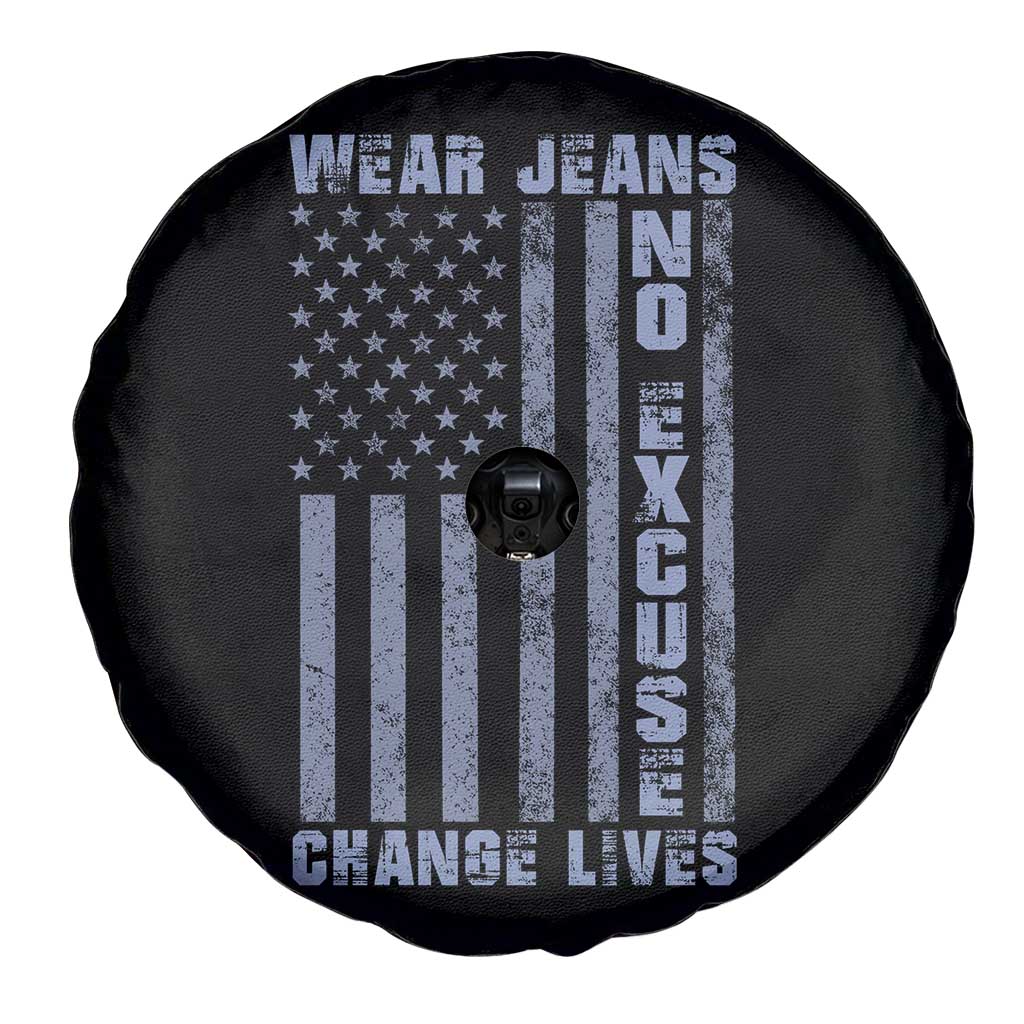 Denim Day Awareness Spare Tire Cover Wear Jeans No Excuse Change Lives Vintage American Flag TS11 Print Your Wear