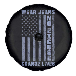 Denim Day Awareness Spare Tire Cover Wear Jeans No Excuse Change Lives Vintage American Flag TS11 Print Your Wear