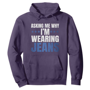 Denim Day Awareness Hoodie Asking Me Why I Am Wearing Jeans TS11 Purple Print Your Wear