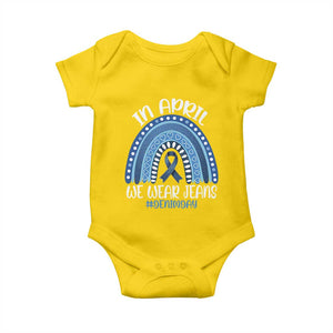 Denim Day Awareness Baby Onesie In April We Wear Jeans Rainbow TS11 Daisy Print Your Wear