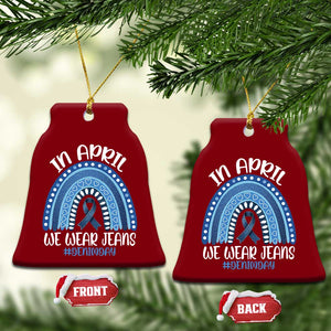 Denim Day Awareness Ceramic Ornament In April We Wear Jeans Rainbow TS11 Print Your Wear