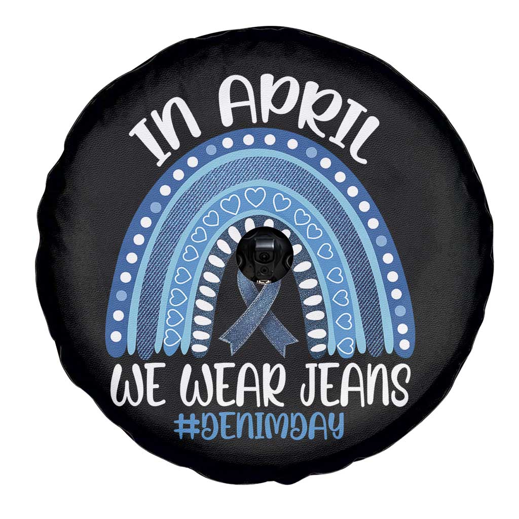 Denim Day Awareness Spare Tire Cover In April We Wear Jeans Rainbow TS11 Print Your Wear