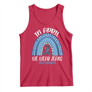Denim Day Awareness Tank Top In April We Wear Jeans Rainbow TS11 Red Print Your Wear