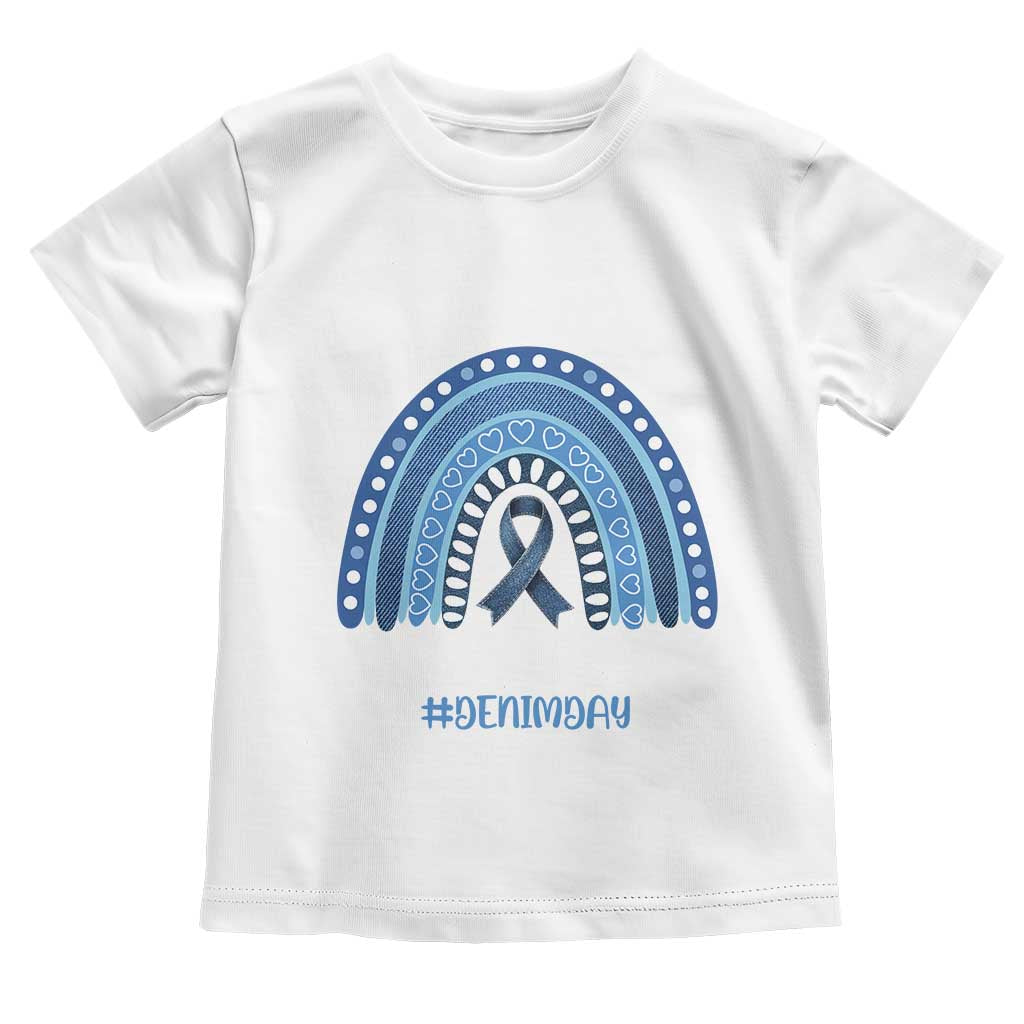 Denim Day Awareness Toddler T Shirt In April We Wear Jeans Rainbow TS11 White Print Your Wear