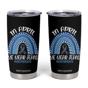 Denim Day Awareness Tumbler Cup In April We Wear Jeans Rainbow TS11 Black Print Your Wear
