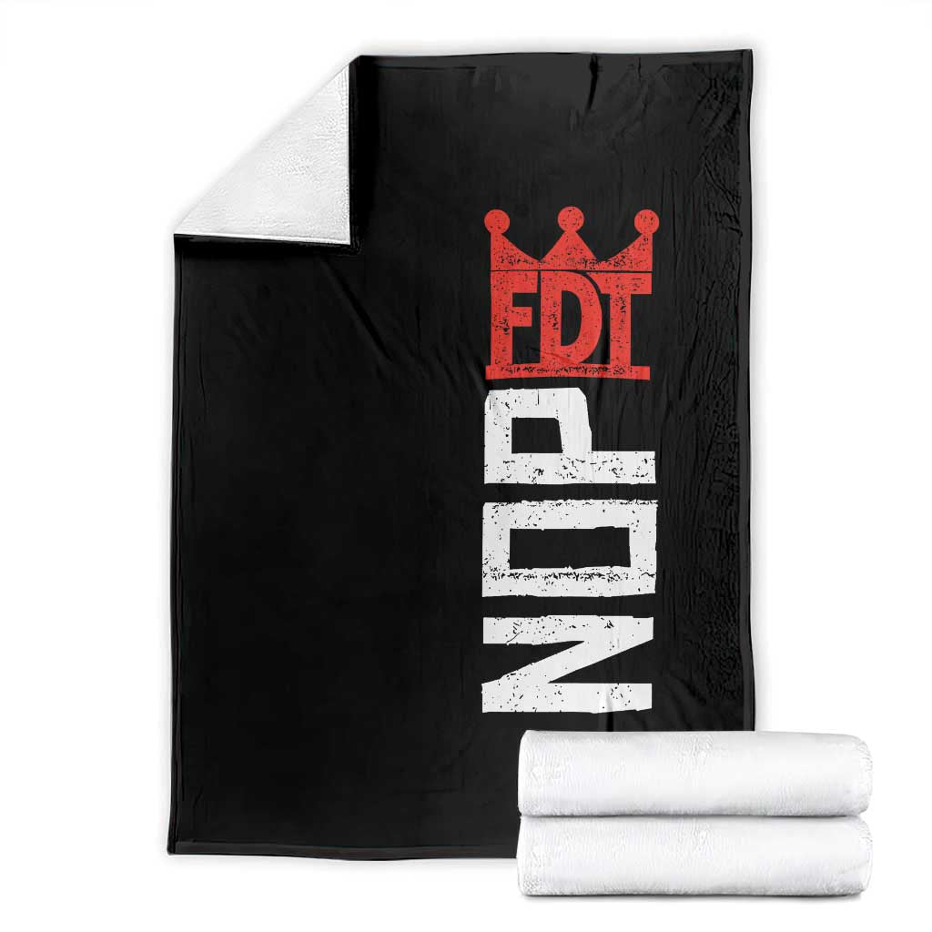No Kings Protest Nope Funny Political Satire Throw Blanket TS11 Black Print Your Wear
