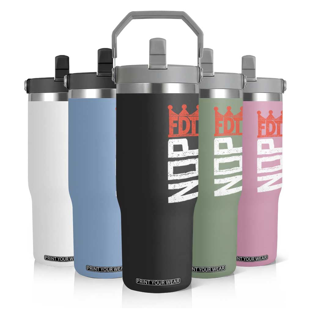 No Kings Protest Nope Funny Political Satire Flip Straw Tumbler TS11 Print Your Wear
